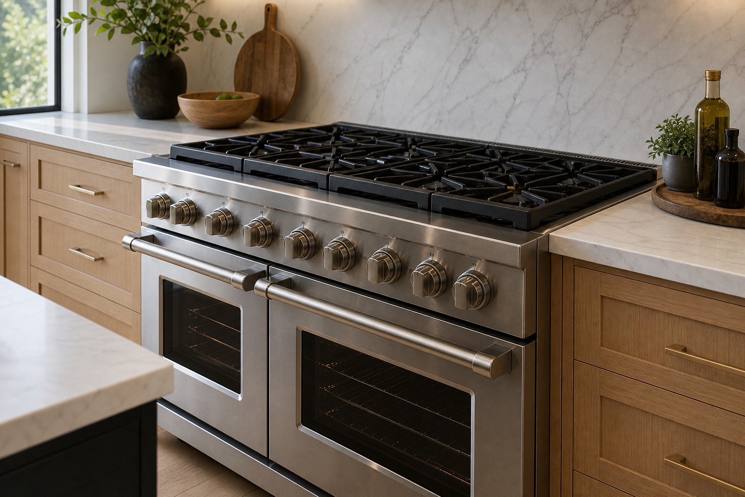 Viking professional range serviced in a Woodside, CA estate kitchen
